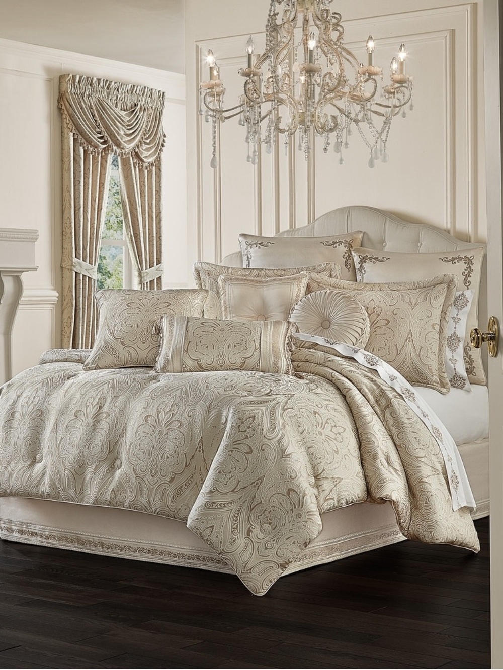 J Queen New York Trinity 4-Pc. Comforter Set, Queen - Champagne